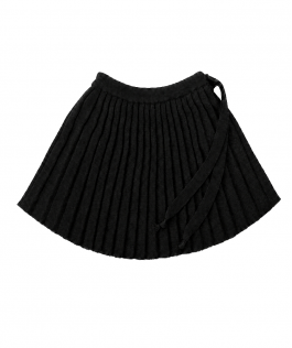 Fustă plisată fete 7 la 12 ani lână negru 